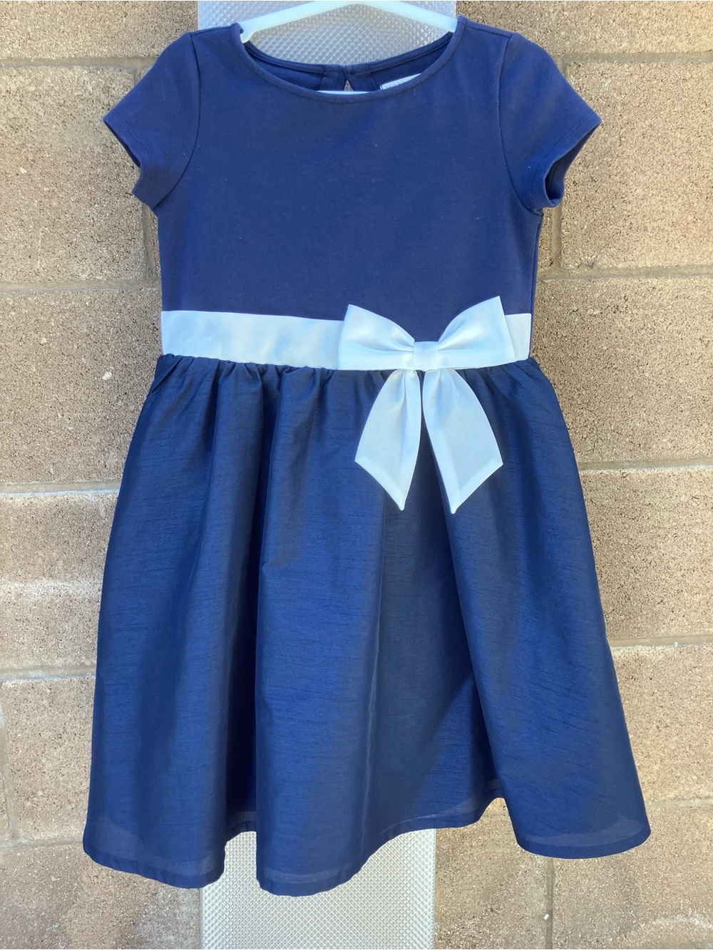 Special Occasion Formal Navy With White Bow Dress